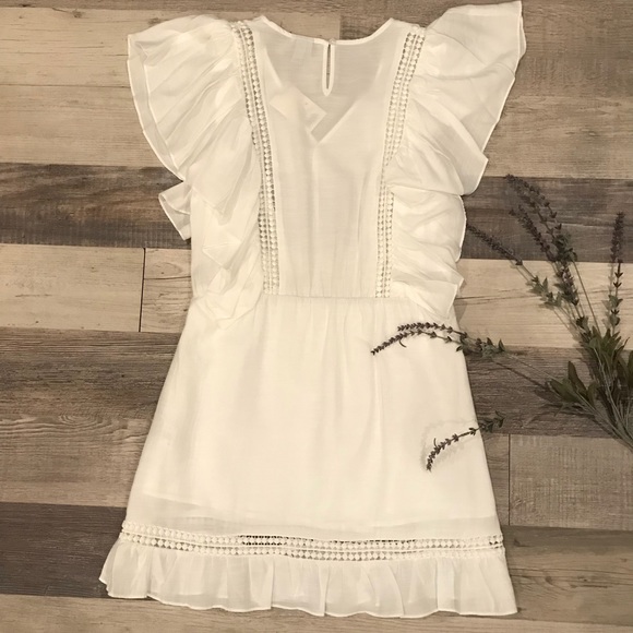 NWT Boho White Mini Dress - Picture 5 of 7